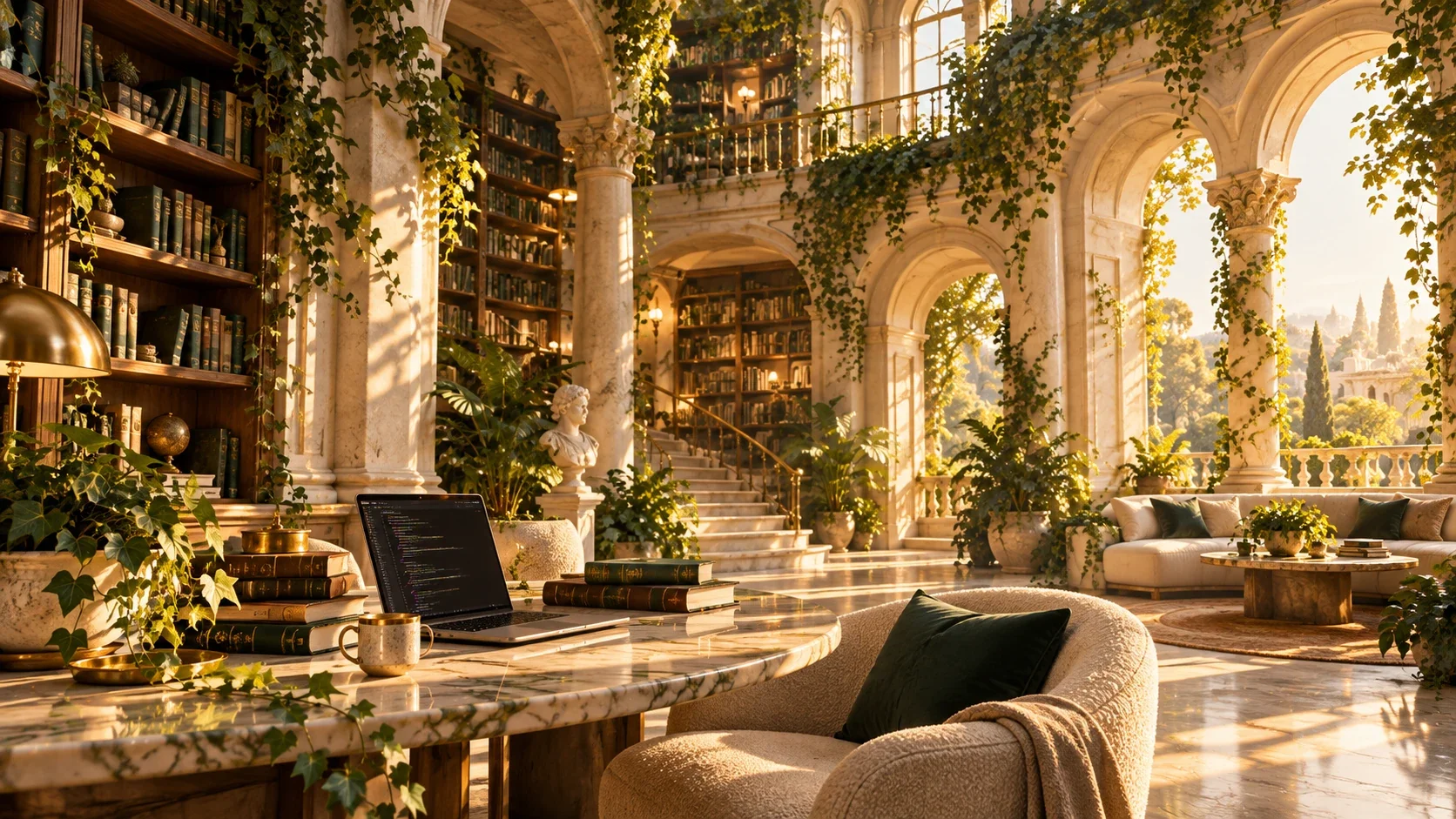 Books and materials in a botanical library